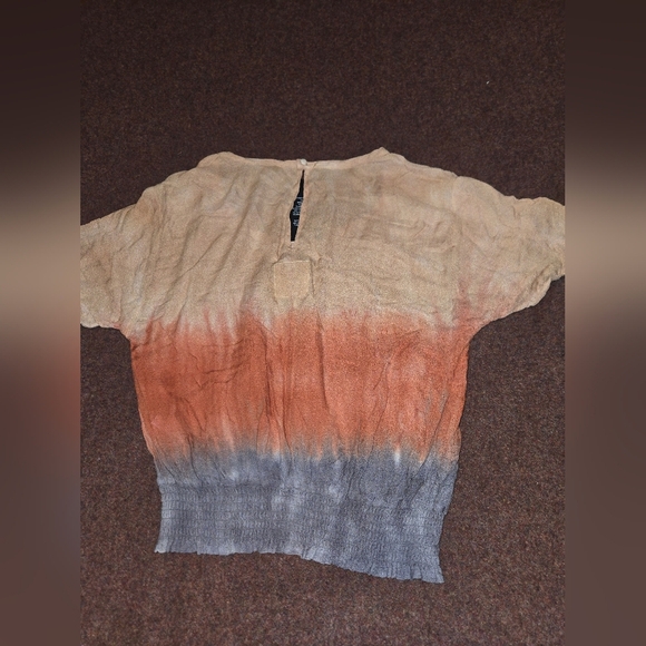 New! Chaser Smock Crop Shirt Ombre Purple Pink Lighy Pink Size XS - Picture 8 of 10